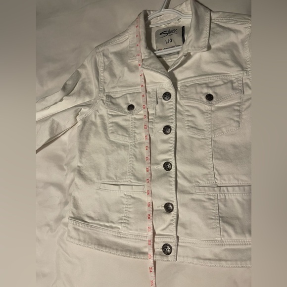 Silver Jean White Jean Jacket-Large - Picture 3 of 4
